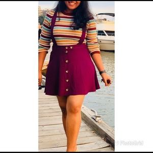 Pinafore dress with knit top